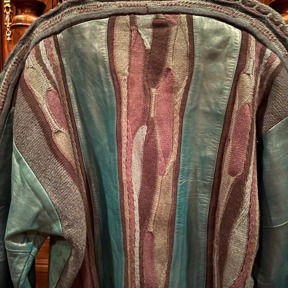 MENS LUXURY DESIGNER LEATHER SWEATER size L - Picture 7 of 13